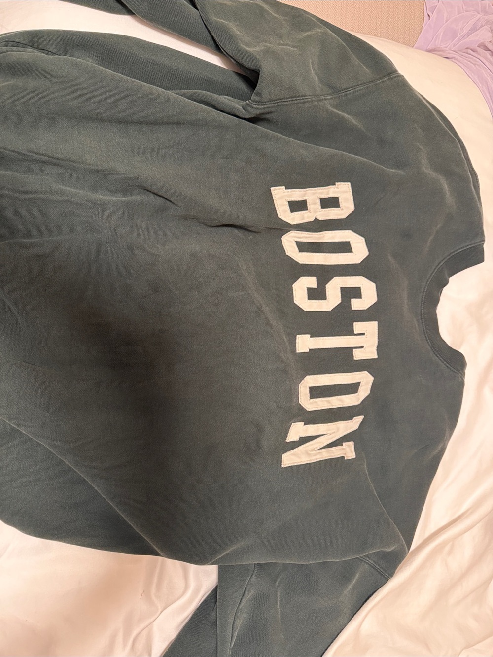 Brandy Melville Boston Sweatshirt - Forest Green with White Lettering